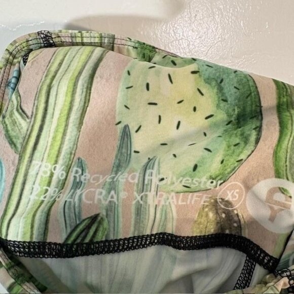 Yoga Democracy Leggings Womens XS Cactus Print High Rise Made in USA Recycled - Picture 5 of 9